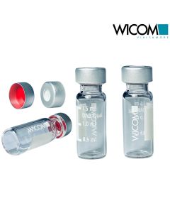 WICOM Combipack, composé de flacon 2ml col à sertir en verre transparent avec zo...